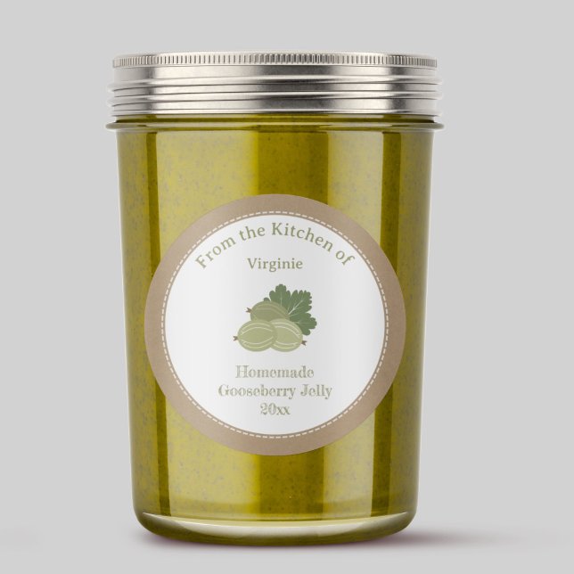 Etiqueta Rótulo Rustic Gooseberry (Rustic Gooseberry Jelly Label Sticker)