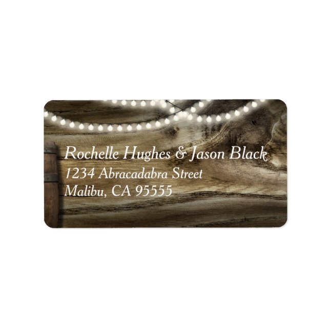 Etiqueta Rótulo Rústico de Casamento de Mídia (Frente)