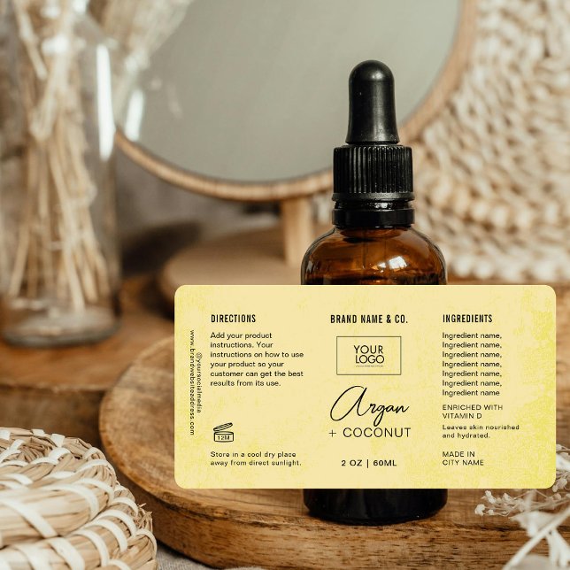 Etiqueta Rótulo Rústico de Creme Personalizável do Produto (Criador carregado)