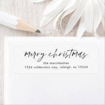 Rótulo simples de Natal preto e branco
