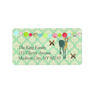 Etiqueta Rótulo Sunshine Fawn Mint Julep Damask