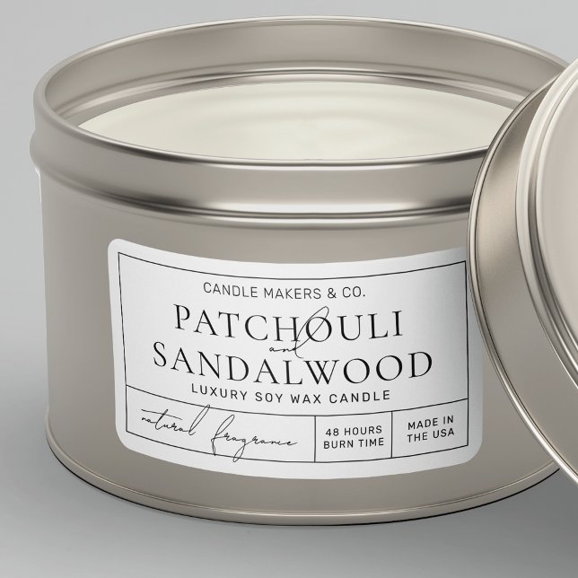 Etiqueta Rótulo Tin da Vela do Retângulo Moderno Estilo Apo (Small rectangle product label in minimalist apothecary style - great for jars or tins *verify size*)