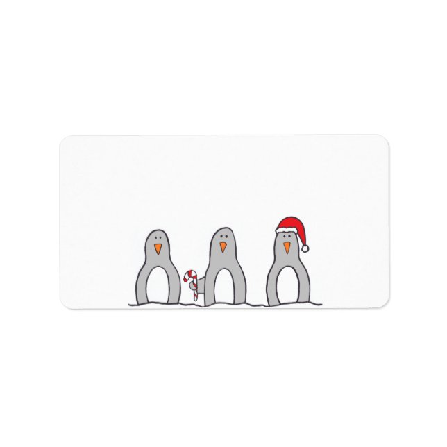 Etiqueta Rótulo "Trio de Pinguins" (Frente)