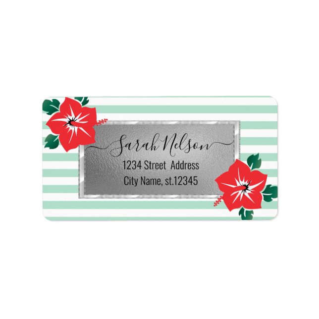 Etiqueta Rótulo Tropical Moderna, Hibiscus (Frente)