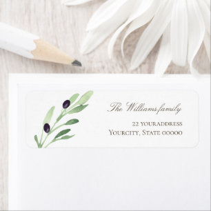 Etiqueta rótulo verde do ramo azeitona