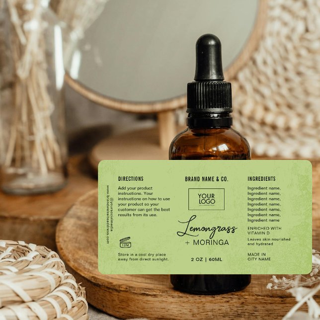 Etiqueta Rótulo Verde Limão Personalizável do Produto (Criador carregado)