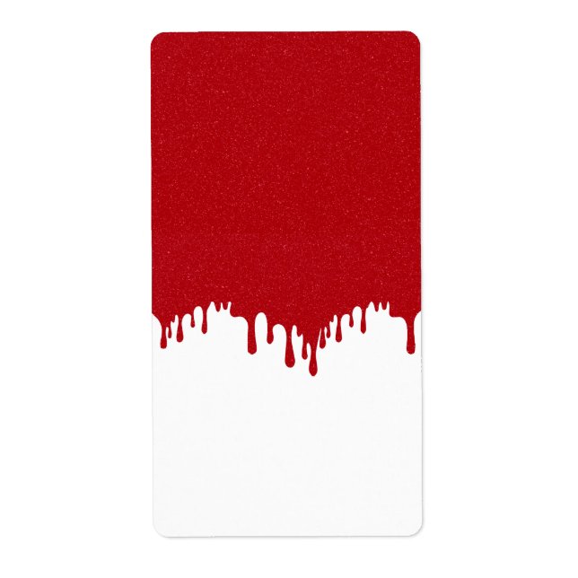 Etiqueta Rótulo Vermelho e Branco Personalizado com Efeito  (Frente)