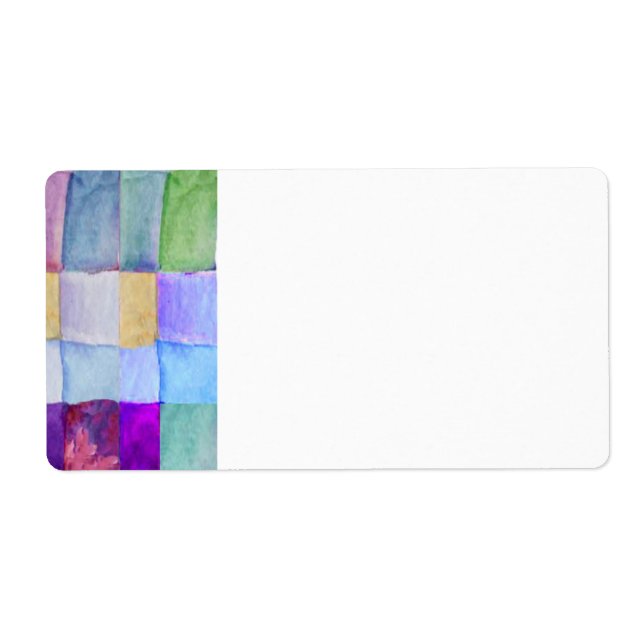 Etiqueta Rótulo WATERCOLOR PATCHWORK TREE Bat Mitzvah (Frente)