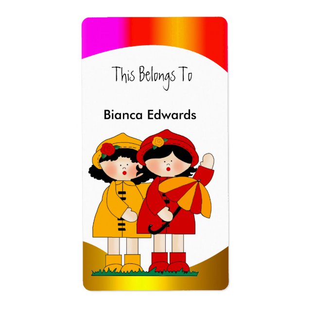 Etiqueta Rótulos Adolescentes Crianças Livro de Raparigas (Frente)