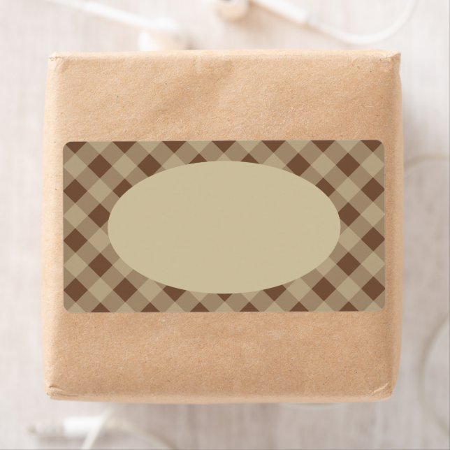 Etiqueta Rótulos Country Gingham Marrom (Insitu)