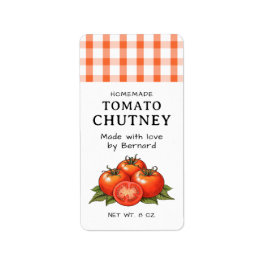 Etiqueta Rótulos de Chutney de Tomate