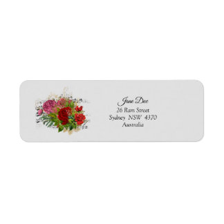 Etiqueta Rótulos de Endereço das Flores Vermelhas