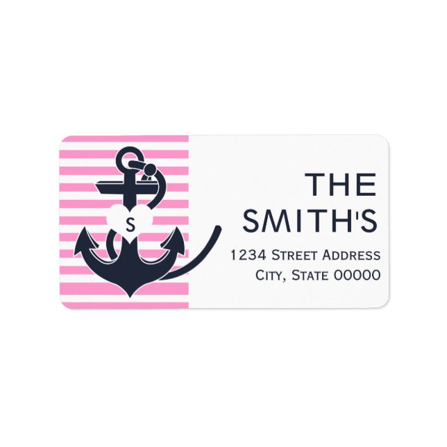 Etiqueta Rótulos de Endereço de Âncora Náutica (Frente)