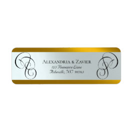 Etiqueta Rótulos de Endereço de Caligrafia - Dourado