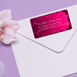 Etiqueta Rótulos de Endereço de Casamento Rosa Elegante Fuc