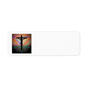 Etiqueta Rótulos de endereço de crucifixo/palavras