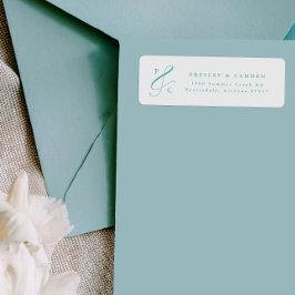 Etiqueta Rótulos de Endereço de Devolução com Monograma e A