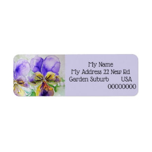 Etiqueta Rótulos de Endereço de Devolução da Flor Viola