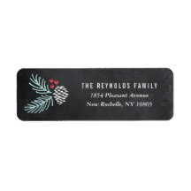 Rótulos de endereço de devolução de pinheiro e Ber