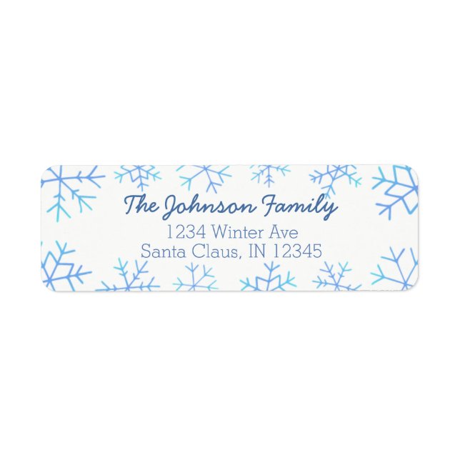 Etiqueta Rótulos de Endereço de Devolução do Floco de Neve  (Frente)