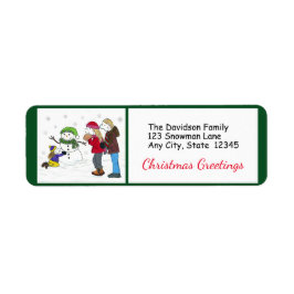 Etiqueta Rótulos de endereço de devolução do Pessoas Snowma