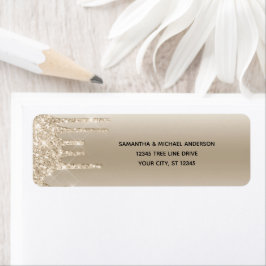 Etiqueta Rótulos de Endereço de Devolução Glam Champagne co