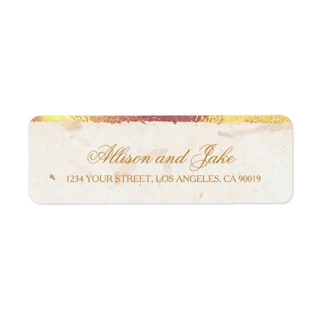 Etiqueta Rótulos de Endereço de Folgas do ouro (Frente)