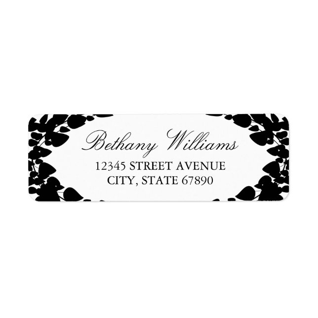 Etiqueta Rótulos de Endereço de Folhas Elegantes (Frente)