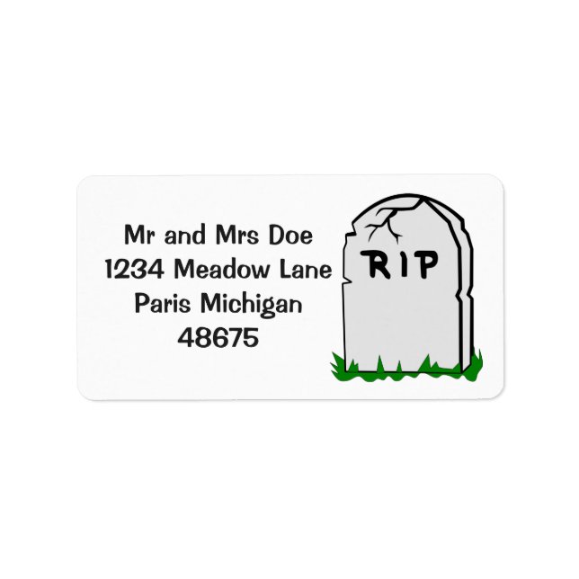 Etiqueta Rótulos de endereço de Halloween/Tombstone (Frente)