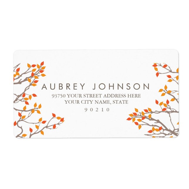 Etiqueta Rótulos de Endereço de Ramificações Felizes (Frente)