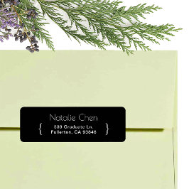 Etiqueta Rótulos de Endereço de Retorno de Fontes Pretas Mo