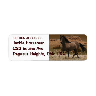 Etiqueta Rótulos de Endereço de Retorno de MUSTANG HORSE, E