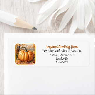 Etiqueta Rótulos de Endereço de Retorno do Tema da Pumpkin 