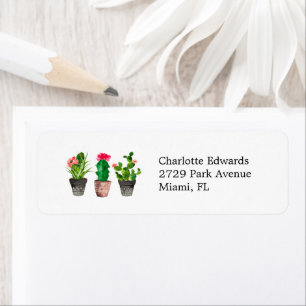 Etiqueta Rótulos de Endereço de Retorno Suculento do Cactus