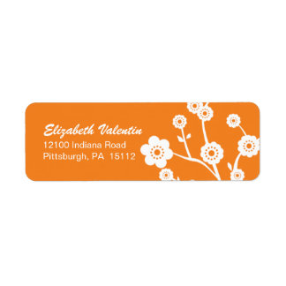 Etiqueta Rótulos de endereço de silhueta de flores brancas