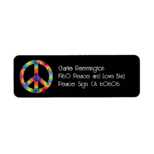 Etiqueta Rótulos de Endereço de Sinal de Paz Arco-íris Hipp