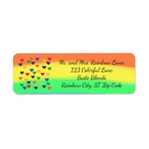 Rótulos de endereço do Rainbow Hearts and Blends