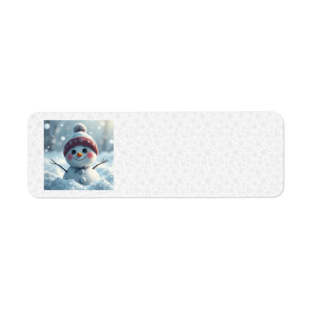 Etiqueta Rótulos de Endereço do Snowman (Frente)