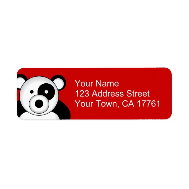 Etiqueta Rótulos de endereço do urso Panda (Frente)