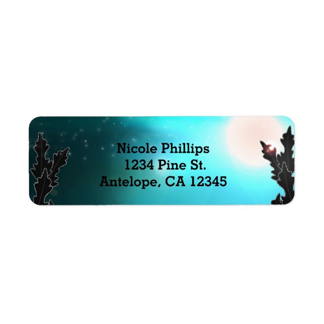 Etiqueta Rótulos de Endereço Noturno Azul de Crepúsculo a A (Frente)