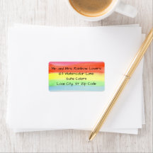 Rótulos de Endereço Personalizados Arco-íris Aquar