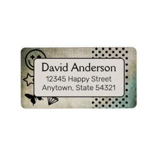 Etiqueta Rótulos de Endereço Personalizados Boho Feliz