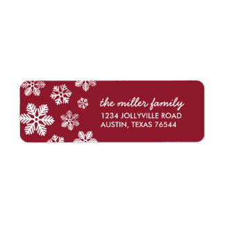 Etiqueta Rótulos de Endereço Personalizados Crimson Snowfla