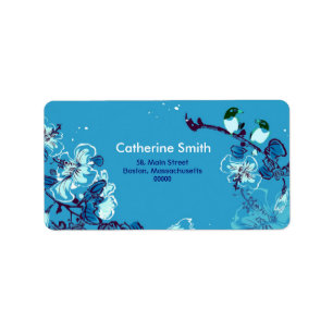 Etiqueta Rótulos de Endereço Personalizáveis de Swirl Flora