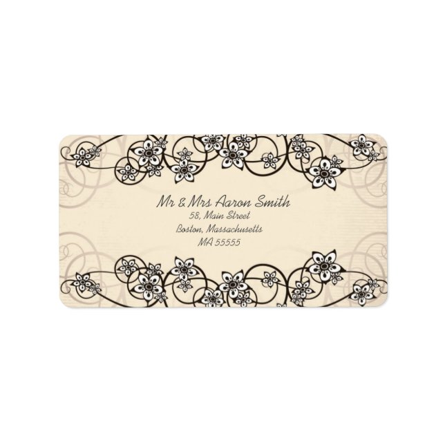 Etiqueta Rótulos de Endereço Personalizáveis do Vintage Flo (Frente)