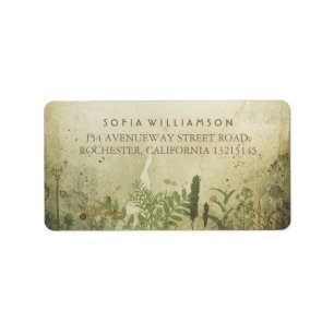 Etiqueta Rótulos de Endereço Rustic Woodland