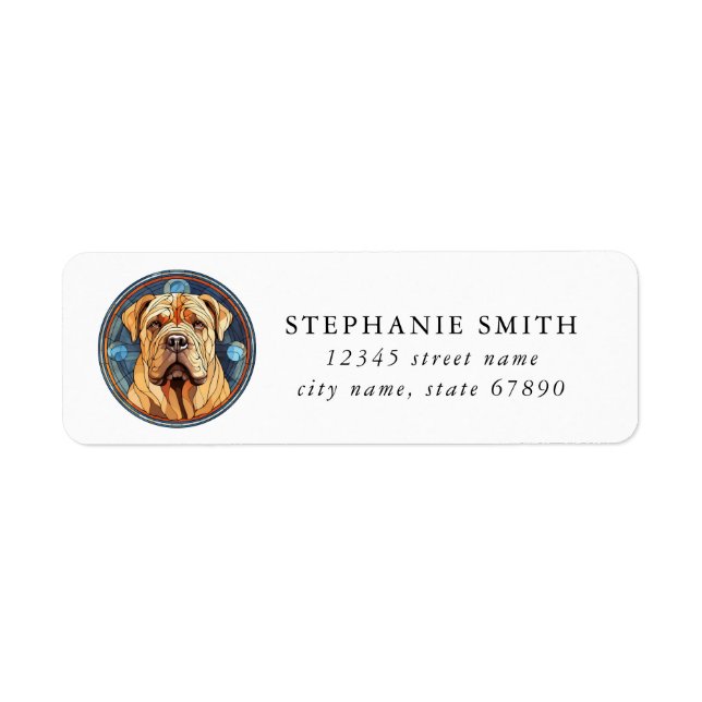 Etiqueta Rótulos de Endereço Shar Pei Chinês (Frente)