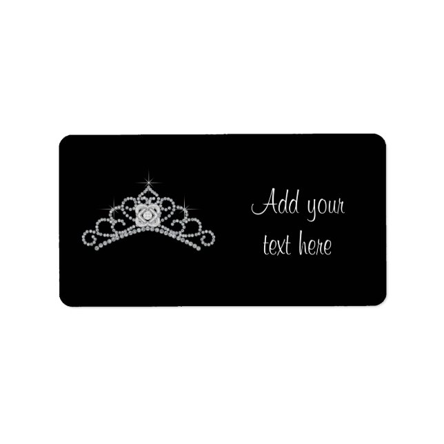 Etiqueta Rótulos de Endereço Tiara Preto Branco (Frente)