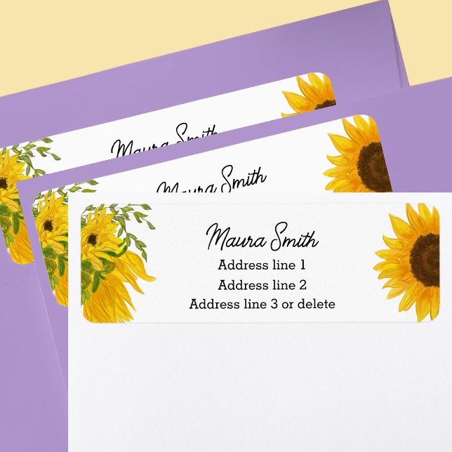 Etiqueta Rótulos de endereços florais de girassol (Criador carregado)