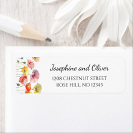 Etiqueta Rótulos de endereços para casamentos de flores sil